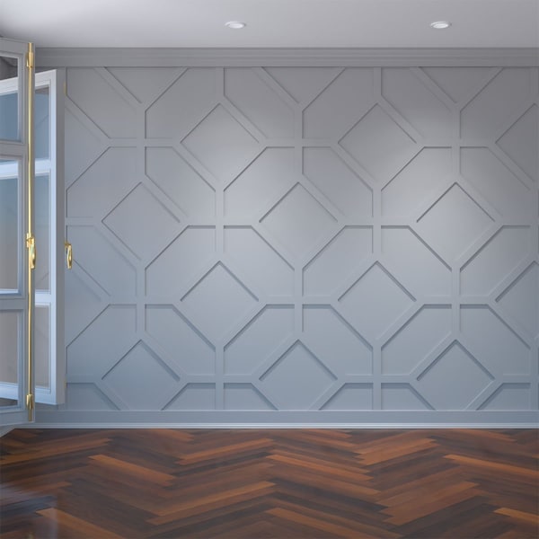 Ekena Millwork Large Cameron Decorative Fretwork Wall Panels in Architectural Grade PVC, 39 "W x 23 3/8"H x 3/8"T WALP24X24CAM - main